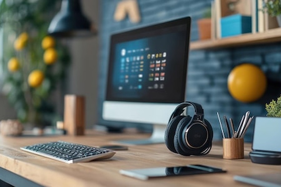 Interface de bourse en ligne bnp affichée sur un écran d'ordinateur dans un bureau moderne.